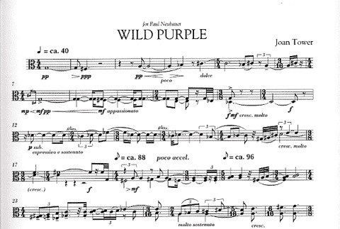Tower, Joan: Wild Purple for Solo Viola (viola)