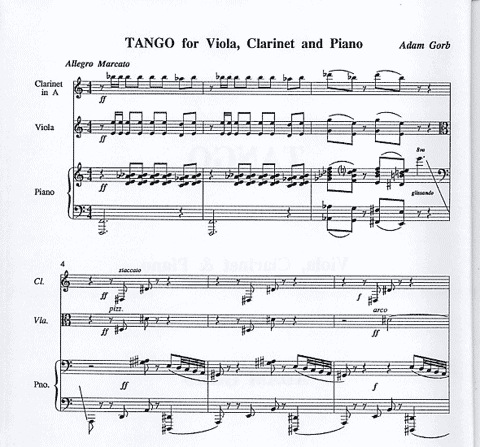 Gorb, Adam: Tango (viola, clarinet & piano)