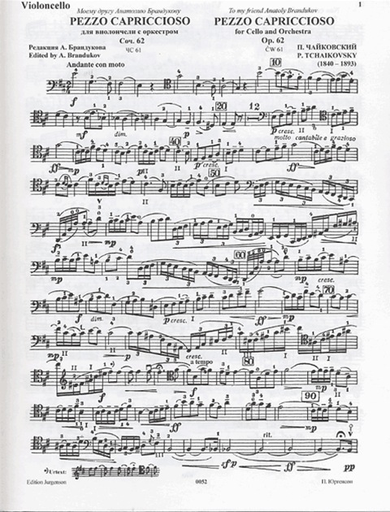 Tchaikovsky, P.I.: Pezzo Capriccioso, Op.62 (cello & piano)