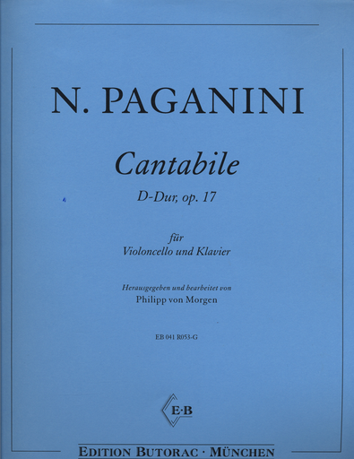 Paganini, N.: Cantabile in D Major Op.17 (cello, and piano)