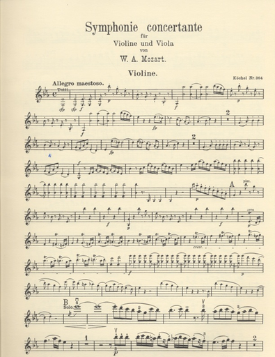Mozart, W.A.: Sinfonia Concertante in Eb Major, K.364 (violin, viola, and piano)