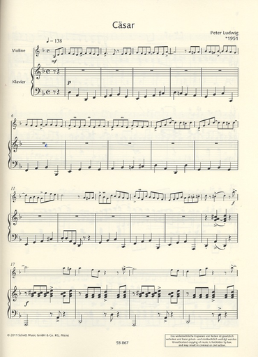 Ludwig, Peter: Tango a deux-8 Tangos for violin and piano