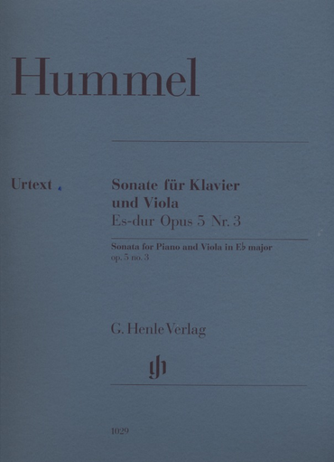 Hummel, J.N. (Herttrich, ed.): Sonata in E-flat Major, Op. 5, No. 3 (viola and piano)