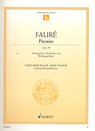 Faure, G. (Birtel, arr.): Pavane, Op. 50 (cello and piano)