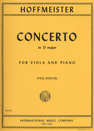 Hoffmeister (Doktor): Concerto in D major (viola & piano) IMC