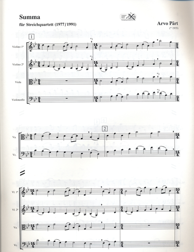 Part, A.: Summa (2 violins, viola, and cello)