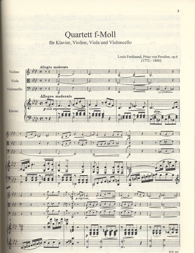 Ferdinand, Louis: Klavierquartett Op.6 (piano, violin, viola, cello)