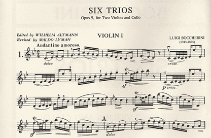 Boccherini, L.: Trio Op.9 (2 violins & cello)