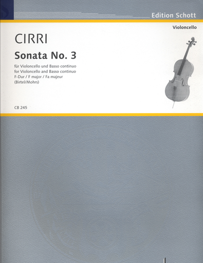 Cirri, G.B. (Birtel): Sonata No. 3 in F major (Cello & basso continuo)