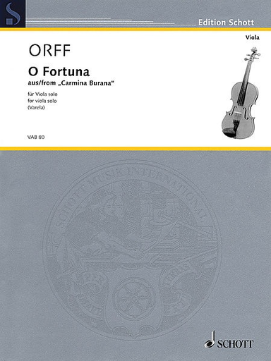 Orff, Carl (Varela) O Fortuna from Carmina Burana for Viola Solo