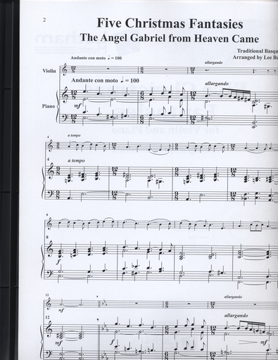 Burswold, Lee (arranger): Five Christmas Fantasies for Violin & Piano