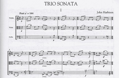 Harbison, John: Trio Sonata (Violin, Viola & Cello) score & parts