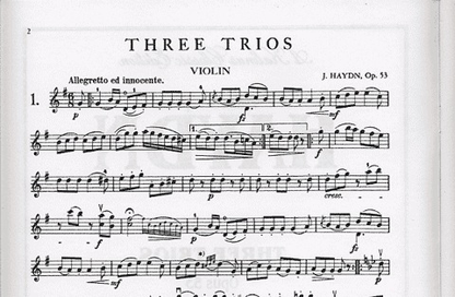 Haydn, F.J.: Three Trios Op.53 (violin, Viola, Cello)