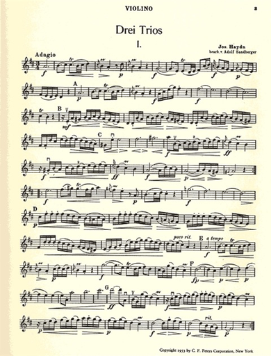 Haydn, F.J.: 3 Easy Trios, Op. 32 Hob.XI74,75,76 (violin, viola and cello)