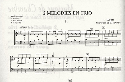 Haydn, F.J. (Voirpy): 2 Melodies en Trio pour violin, viola (or violin 2) cello