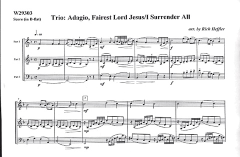 Heffler, Rich: Fairest Lord Jesus/I Surrender All (2 violins & cello)