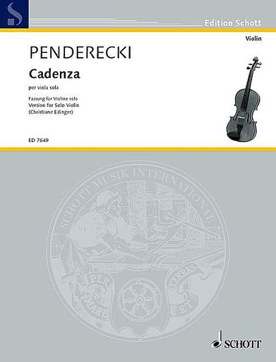 Pendereck:  Cadenza (violin & piano)