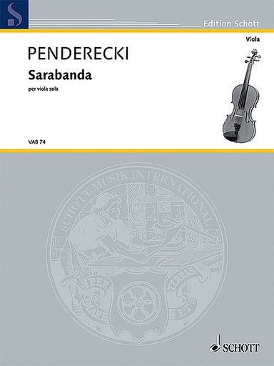 Penderecki, Krzysztof: Sarabanda (solo viola)