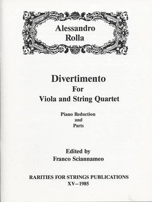 Rolla, Alessandro (Sciannameo): Divertimento for Viola and String Quartet (Piano reduction & parts)