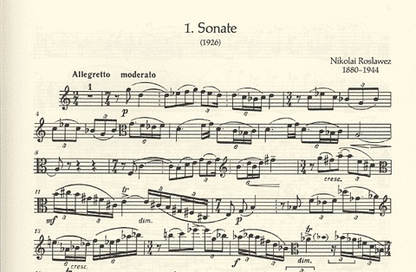 Roslawez, Nikolai: Sonate #1 (viola & piano)