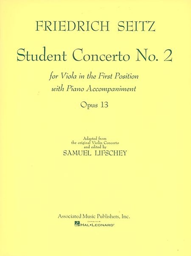 Seitz, F. (Lifschey): Student Concerto No.2, Op.13 (viola & piano)