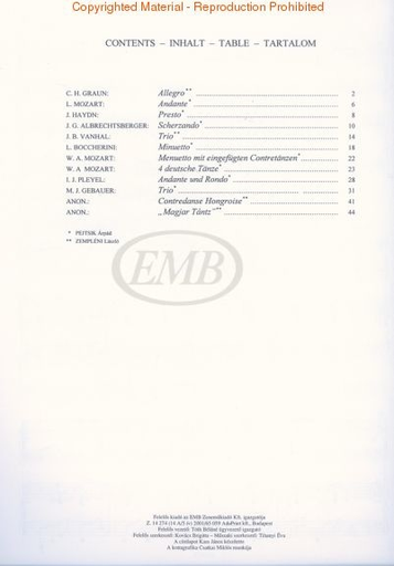 Pejtsik: (collection/score/parts) Classical Piano Trios for Beginners - ARRANGED (piano trio) Editio Musica Budapest