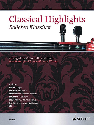 Mitchell (editor): Classical Highlights arranged for cello and piano