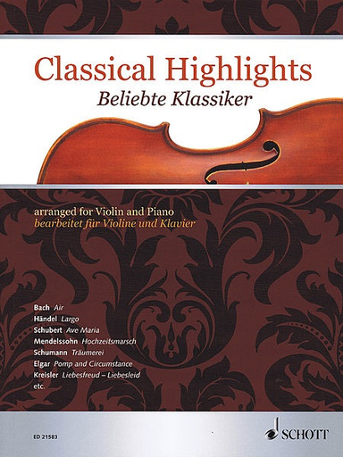 Mitchell (editor): Classical Highlights arranged for violin and piano