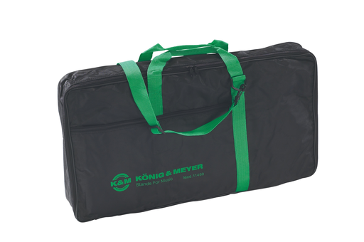 K&M, large black stand bag for solid-desk stands, with large music pocket