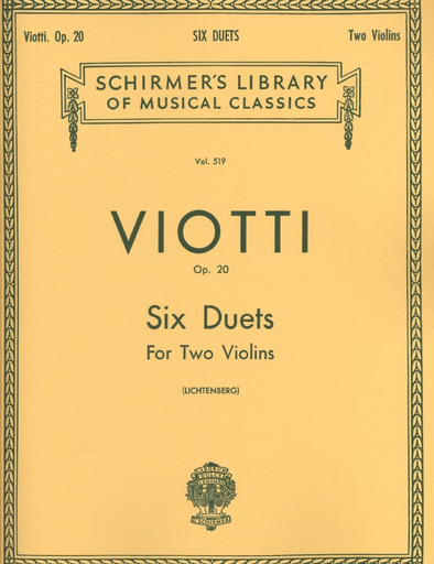 Viotti, G.B.: Six Duets for Two Violins Op.20 SCHIRMER