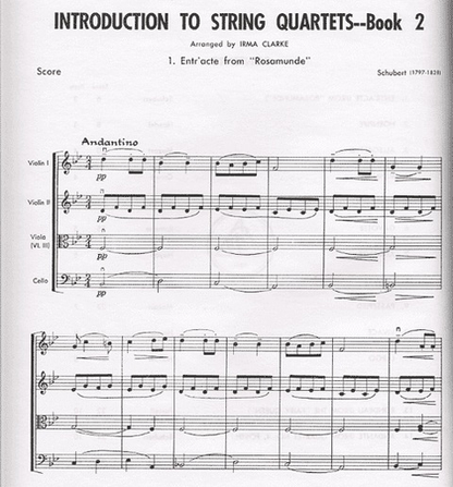 Clarke, Irma: Introduction to String Quartets Vol.2 (score & parts, optional 3rd violin part is the same as the viola part)