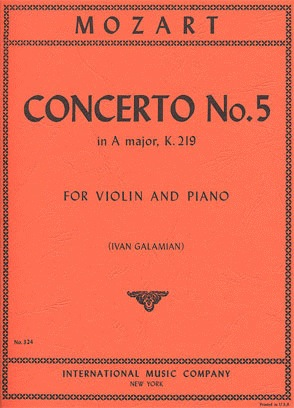 Mozart, W.A. (Galamian): Concerto No. 5 in A K. 219 (violin & piano) IMC