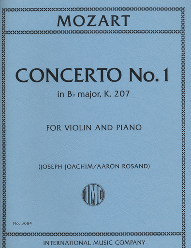 Mozart, W.A.: Concerto No. 1 in Bb major K.207 (violin & piano