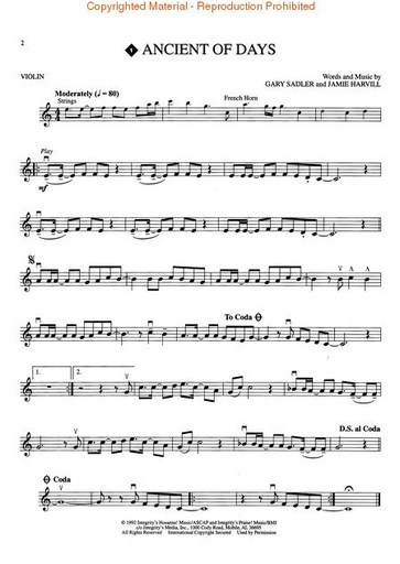 Moore, Larry: Worship Solos (Violin & CD)