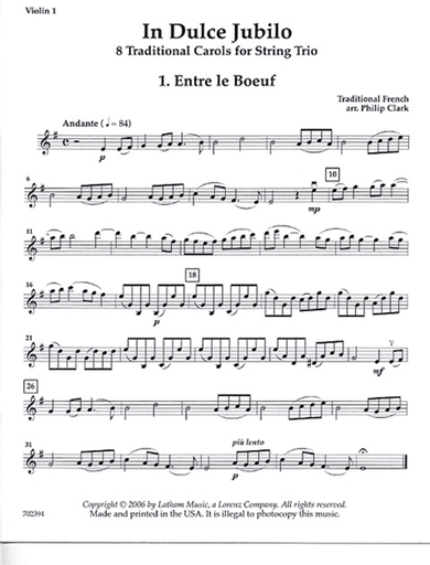 Clark, Philip: In Dulce Jubilo-8 Traditional Carols for String Trio