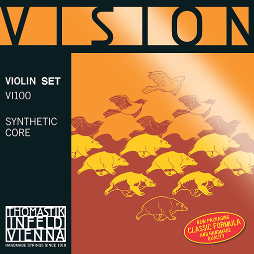 VISION violin string set with silver D , by Thomastik-Infeld,