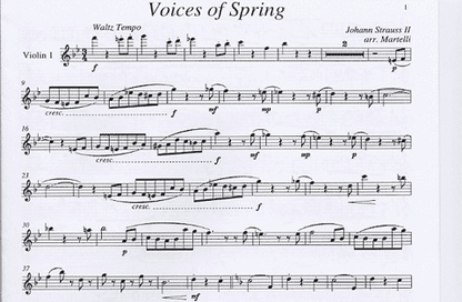 Strauss, Johann (Martelli): Voices Spring (string quartet)