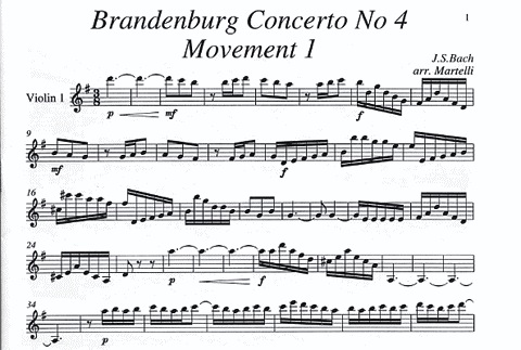 Bach, J.S. (Martelli): Brandenburg Concerto No. 4 Movement 1 (string quartet)