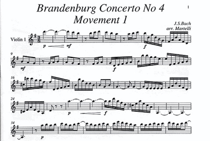 Bach, J.S. (Martelli): Brandenburg Concerto No. 4 Movement 1 (string quartet)