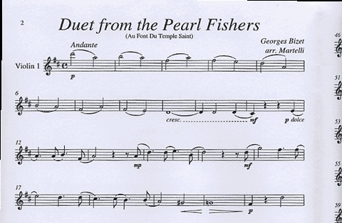 Bizet, Georges (Martelli): Duet from the Pearl Fishers (string quartet)