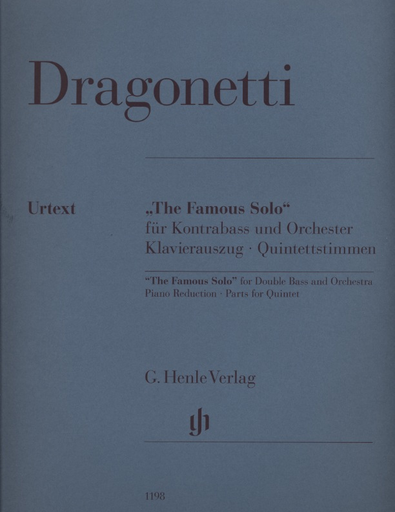 Dragonetti, D.: Famous Solo in E minor (double bass, piano reduction, and parts)