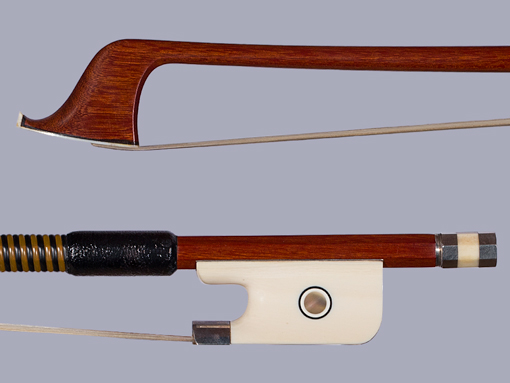 Cello bow, unbranded, ivory/silver 80.2g