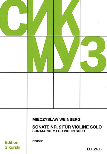 Weinberg, Mieczyslaw: Sonata No. 2 Op. 95 for Violin Solo