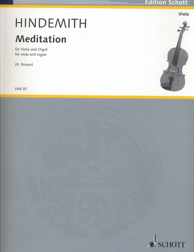 Hindemith, P. (Breuer, arr.): Meditation from Nobilissima Visione (viola and organ)