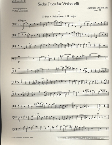Offenbach, J.: Six Duos, Op.50, Vol.1, Nos. 1-3 (2 Cellos)
