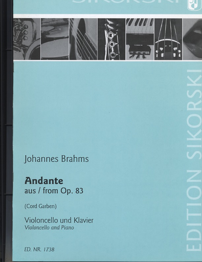 Brahms, J.: Andante from Op. 83 (cello & piano)