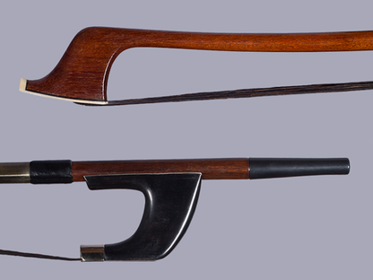 Old German bass bow, ebony/nickel