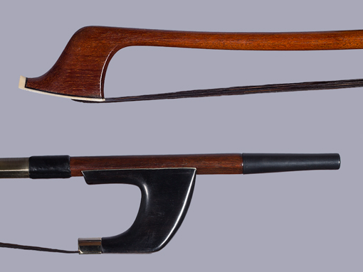 Old German bass bow, ebony/nickel