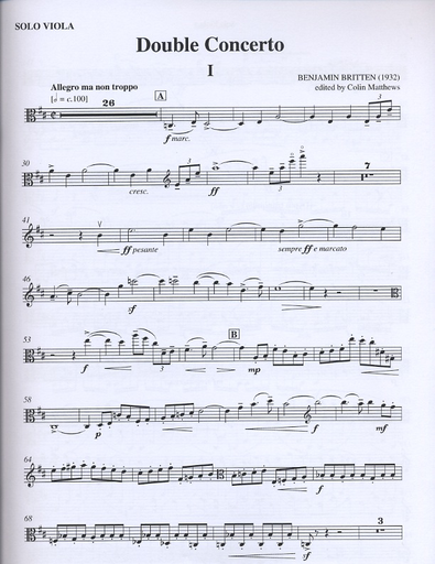 Britten, B.: Double Concerto (Violin, Viola, Piano)