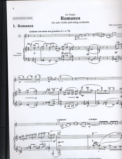 Bolcom, W.: Romanza (violin & piano)